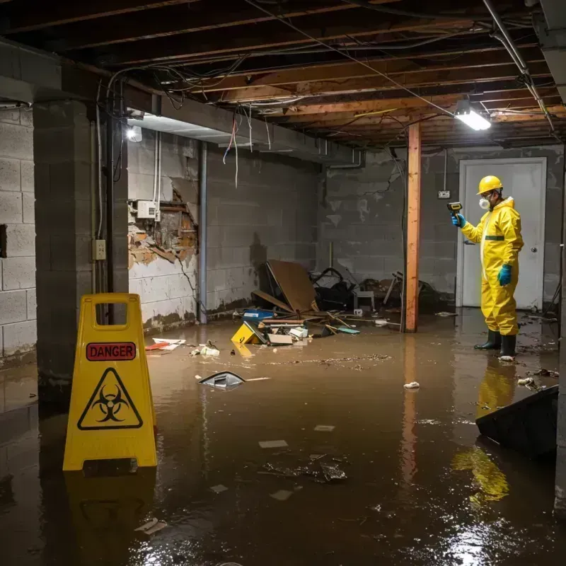 Flooded Basement Electrical Hazard in Flat River, MO Property